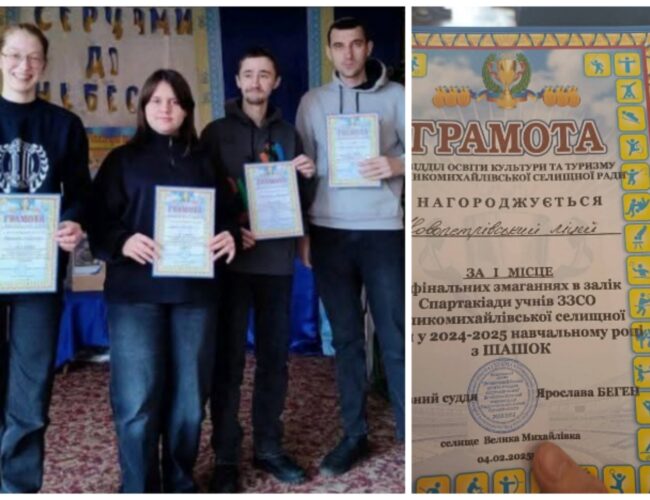 Вітаємо найкращу команду з шашок!