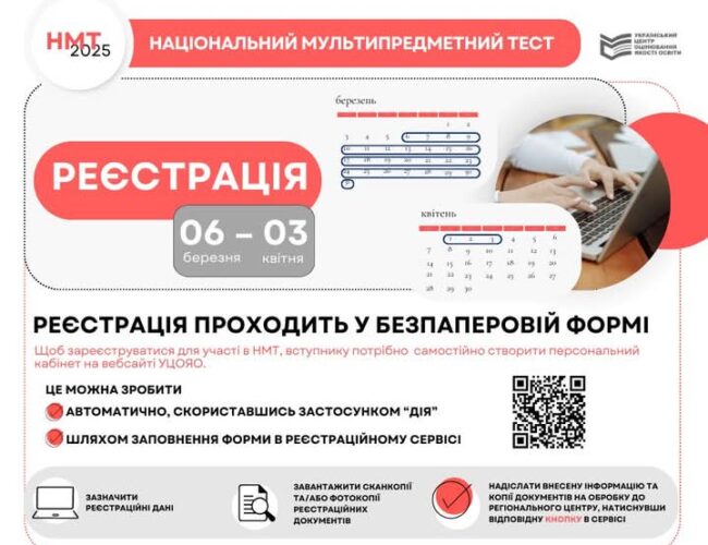 Розпочалася реєстрація на НМТ-2025!
