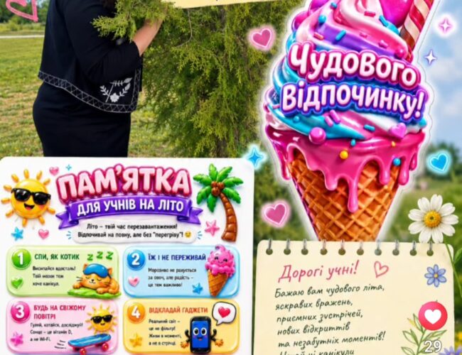 Гарних та безпечних літніх канікул!